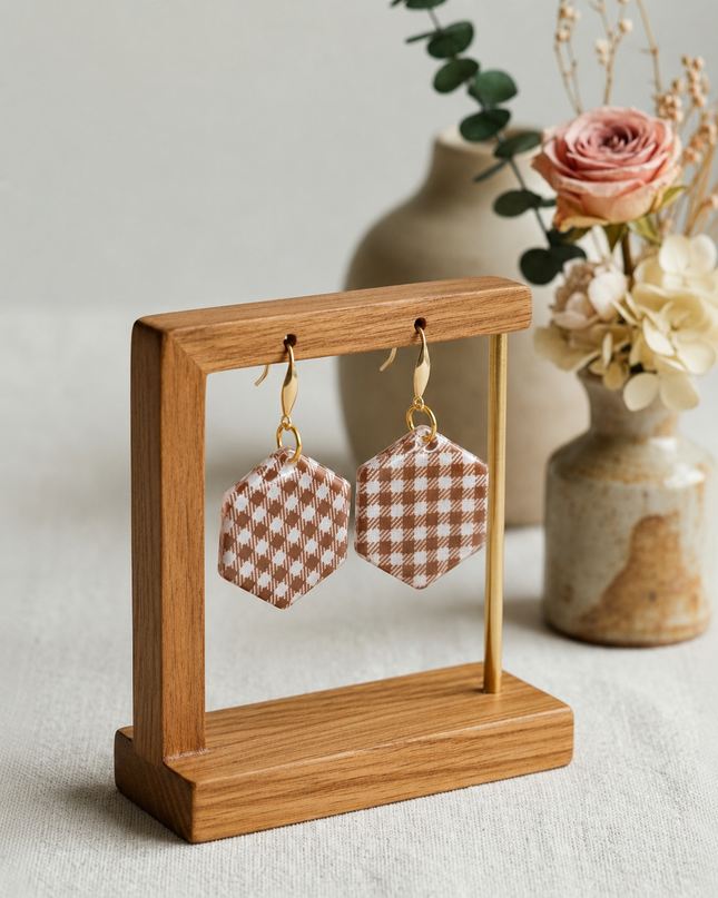 BOUCLES D'OREILLES VICHY VOLANT