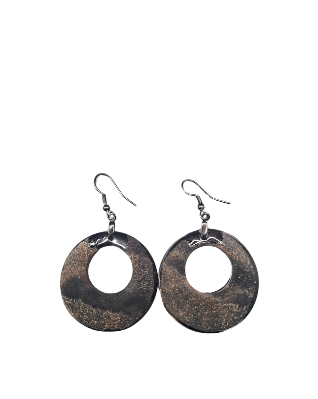 BOUCLES D'OREILLES PAPILLON D'ÉBÈNE