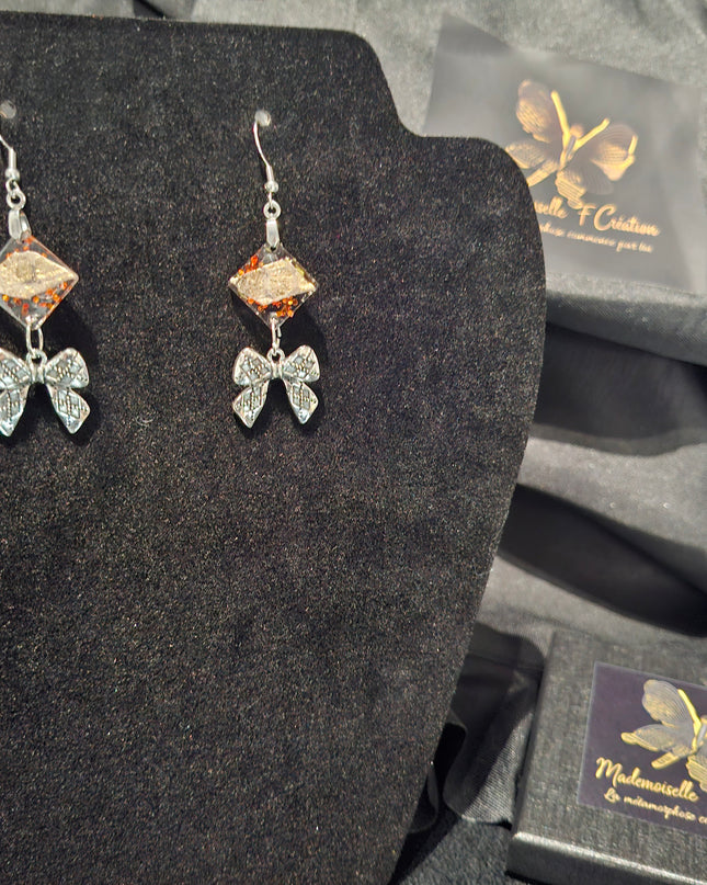 BOUCLES D'OREILLES AILES DE LOSANGE