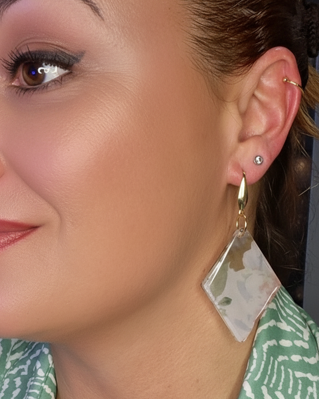 BOUCLES D'OREILLES AILES FLEURIES