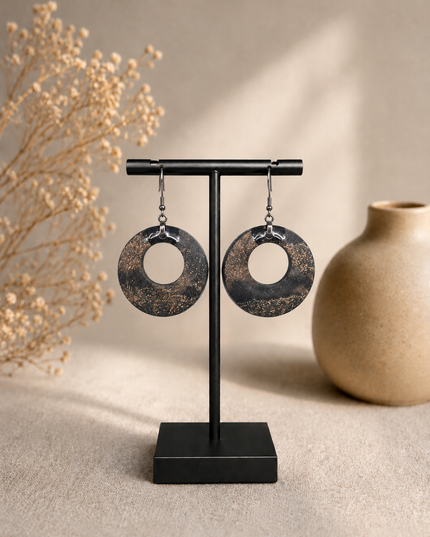 BOUCLES D'OREILLES PAPILLON D'ÉBÈNE