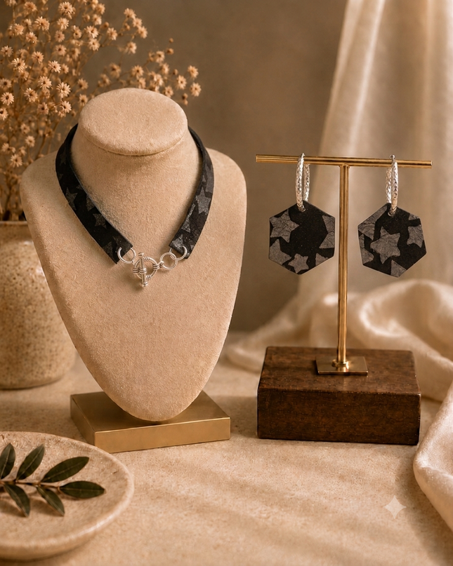 BOUCLES D'OREILLES PSYCHÉ NOIRE