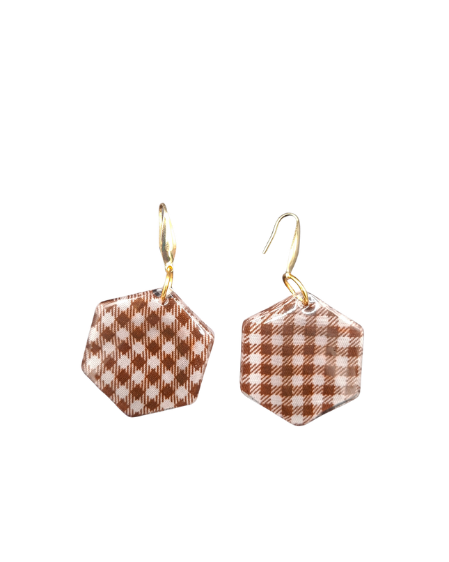 BOUCLES D'OREILLES VICHY VOLANT